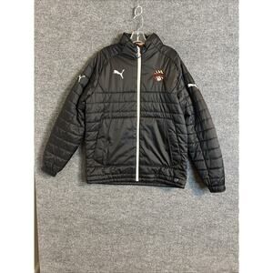 Puma Liga Stadium Jacket Size Medium Black Warm Cell Padded Zip Up Pockets